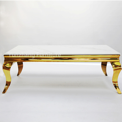 Tableau de luxe de centre d'or à base métallique avec le style supérieur de marbre de meubles de salon