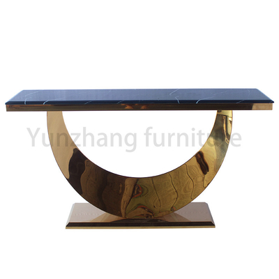 Dessus de marbre de Tableau de demi-lune de conception moderne et sofa de console d'or