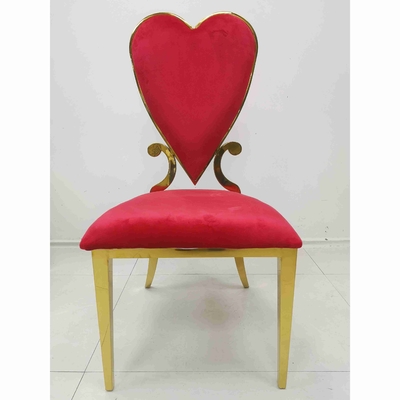 Meubles en cuir de salle à manger de coussin de velours de coeur de tisonnier de mariage de chaise rouge de banquet
