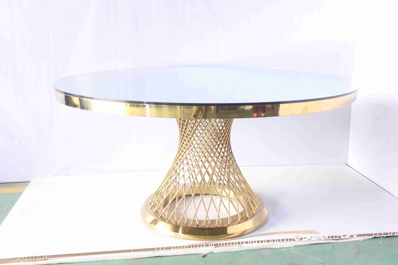 La table de salle à manger ronde supérieure en verre a placé la taille adaptée aux besoins du client par meubles d'hôtel