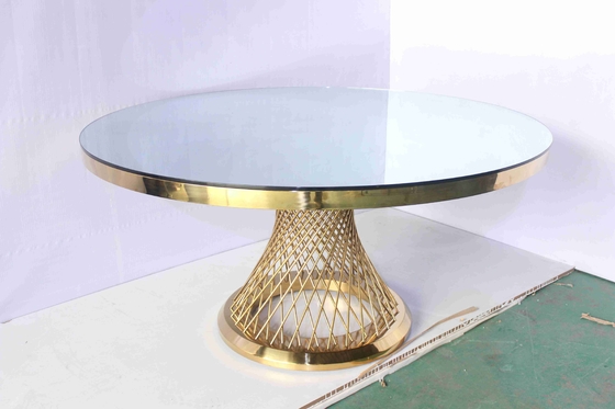 La table de salle à manger ronde supérieure en verre a placé la taille adaptée aux besoins du client par meubles d'hôtel