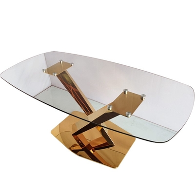 Ensemble de luxe de marbre moderne de table de salle à manger de Tableau de salle à manger de cadre d'acier inoxydable