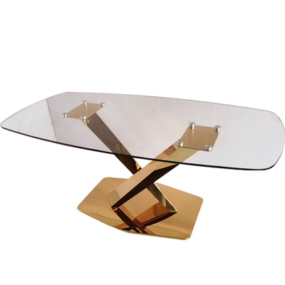 Ensemble de luxe de marbre moderne de table de salle à manger de Tableau de salle à manger de cadre d'acier inoxydable