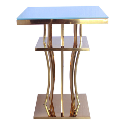Meubles supérieurs en verre de barre d'or d'acier inoxydable de Tableau de barre de couleur facultative