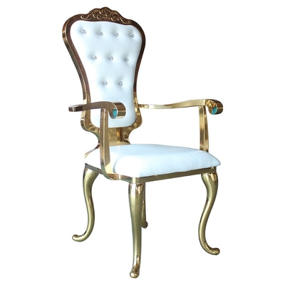 L'or nuptiale solides solubles de chaise de douche de fauteuil de luxe encadrent pour la réception d'événement d'hôtel
