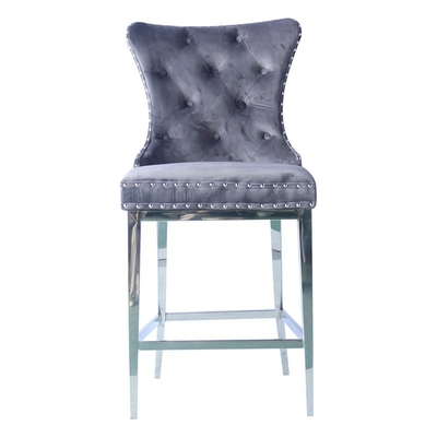 Chaise de bar en acier inoxydable, chaise de bar avec siège haut
