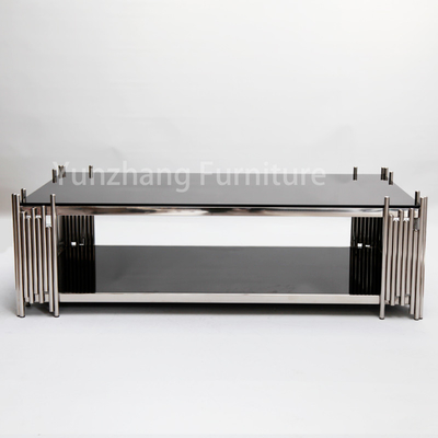 Verre central rectangulaire de Sofa Table With Double Tempered de Tableau de l'ameublement de Chrome