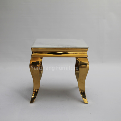 Éraflure de marbre blanche à base métallique Sofa Decorated Table résistant de Tableau d'or