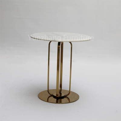Dessus rond moderne de marbre de table basse d'or pour la pièce de vie/réception