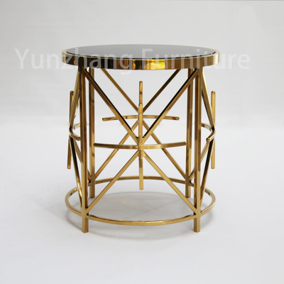 Table ronde de luxe de canapé en verre trempé de la table d'appoint SS201 pour le salon