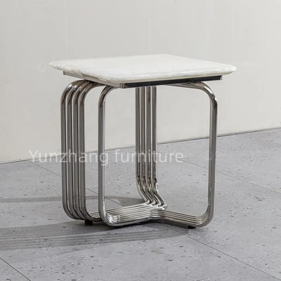 Salle de séjour 46cm en acier inoxydable Table à thé élégant Couleur or rose argenté