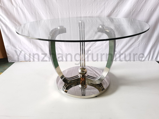 Design à la griffe Table à manger ronde Table en verre Meubles d'hôtel
