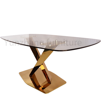 Tables de salle à manger modernes de luxe élégantes avec la finition brillante supérieure en verre