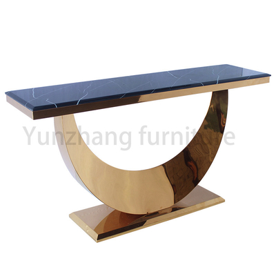 Table de console de collection simple avec marbre noir pour le salon