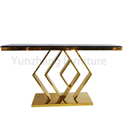 Base de marbre de Diamond Shaped Unique Stainless Steel de Tableau de console de salon de partie supérieure du comptoir