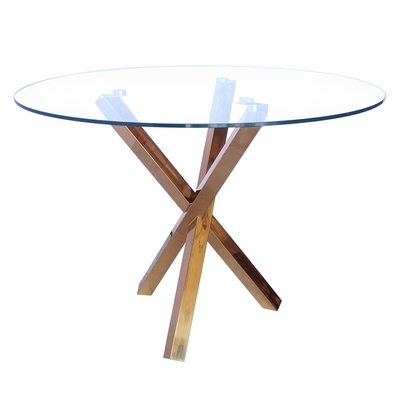 Le marbre a poli les tables de salle à manger modernes de luxe dans Rose Gold Color argentée