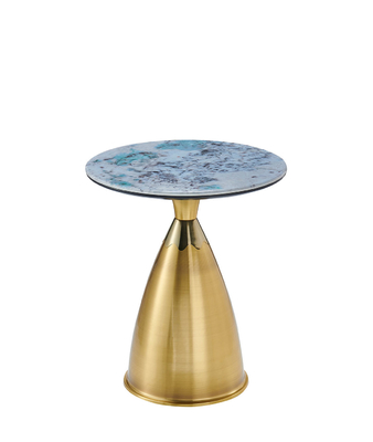 Table basse en verre moderne en acier inoxydable extensible tempérée table basse tournante dorée Meubles de salon