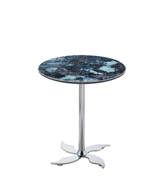Table en marbre et laiton de style moderne Table ronde de couleur en laiton antique
