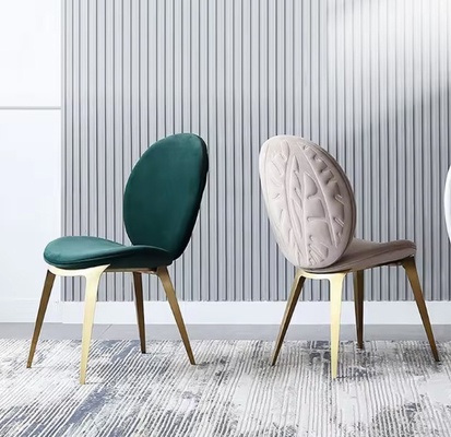 Chaises d'hôtel modernes minimalistes haut de gamme designers maison dossier en acier inoxydable feuilles chaise à manger