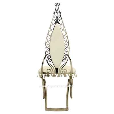 Velours en cuir l'épousant commercial de chaise de banquet d'acier inoxydable d'or