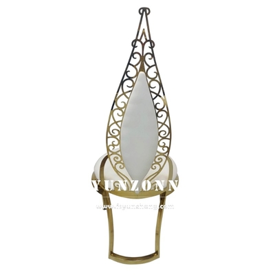 Velours en cuir l'épousant commercial de chaise de banquet d'acier inoxydable d'or