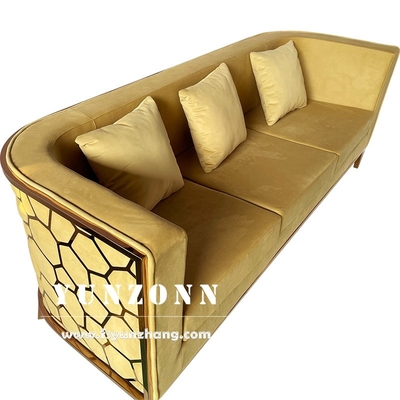 Couchette de luxe en acier inoxydable en or moderne Meubles salon Sofa en velours vert