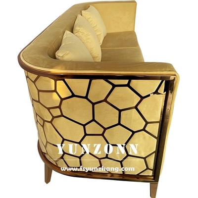 Couchette de luxe en acier inoxydable en or moderne Meubles salon Sofa en velours vert