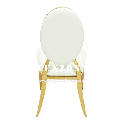 Reception de l'hôtel Chaise métallique en acier inoxydable T-or Sièges de banquet empilés Sièges de coussin de velours nordiques Sièges de mariage