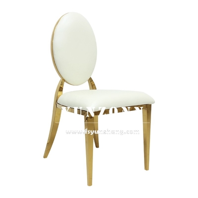 Reception de l'hôtel Chaise métallique en acier inoxydable T-or Sièges de banquet empilés Sièges de coussin de velours nordiques Sièges de mariage