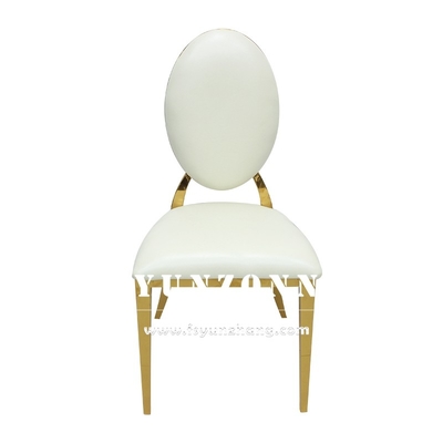 Reception de l'hôtel Chaise métallique en acier inoxydable T-or Sièges de banquet empilés Sièges de coussin de velours nordiques Sièges de mariage