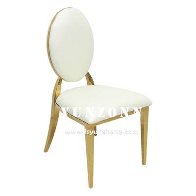 Reception de l'hôtel Chaise métallique en acier inoxydable T-or Sièges de banquet empilés Sièges de coussin de velours nordiques Sièges de mariage