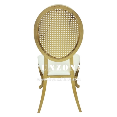 Design d'empilement de luxe or chaise de salle à manger en acier inoxydable pour les événements de mariage Location de salle de fête