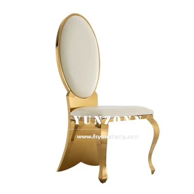 Chaise de mariage en or en acier inoxydable en cristal bouton banquet chaise pour hôtel restaurant de luxe