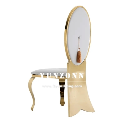 Chaise de mariage en or en acier inoxydable en cristal bouton banquet chaise pour hôtel restaurant de luxe