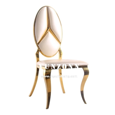 Vente à chaud Benz design de luxe meubles de salle à manger doré chaise de banquet en acier inoxydable
