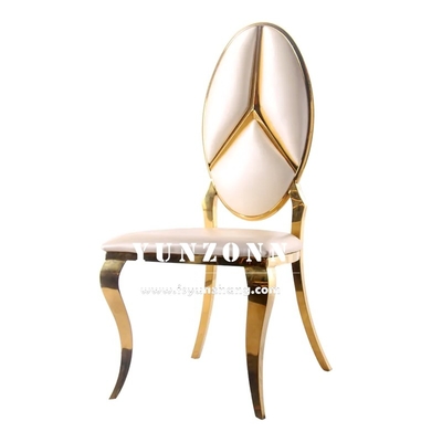 Vente à chaud Benz design de luxe meubles de salle à manger doré chaise de banquet en acier inoxydable