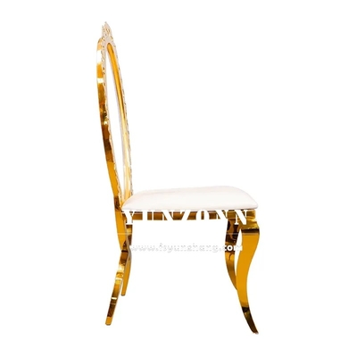 Fancy acrylique tournesol Retour or Chaise de salle à manger à domicile empilage chaise de mariage en acier inoxydable pour hôtel banquet partie utilisée