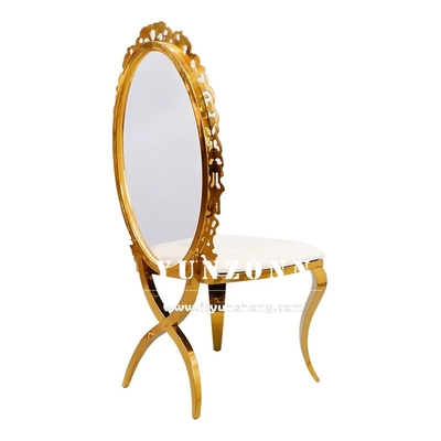 Fancy acrylique tournesol Retour or Chaise de salle à manger à domicile empilage chaise de mariage en acier inoxydable pour hôtel banquet partie utilisée