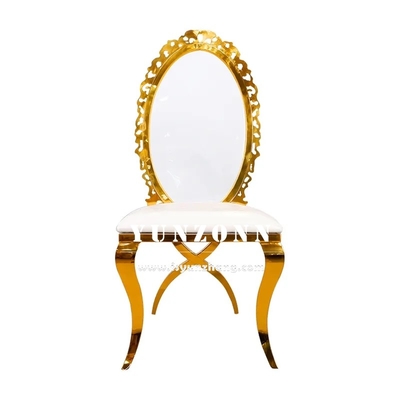 Fancy acrylique tournesol Retour or Chaise de salle à manger à domicile empilage chaise de mariage en acier inoxydable pour hôtel banquet partie utilisée