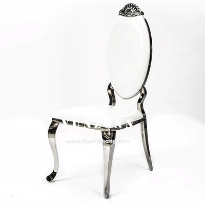 Chaise en métal de luxe pour restaurant d'hôtel, design couronne, en acier inoxydable doré, chaise de mariage royale