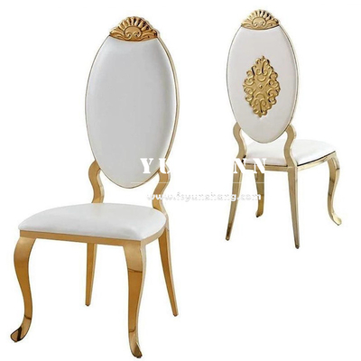 Chaise en métal de luxe pour restaurant d'hôtel, design couronne, en acier inoxydable doré, chaise de mariage royale
