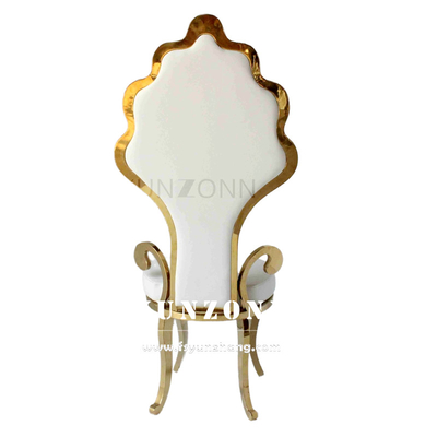 Chaise trône de mariage haute en or inoxydable pour mariée et marié