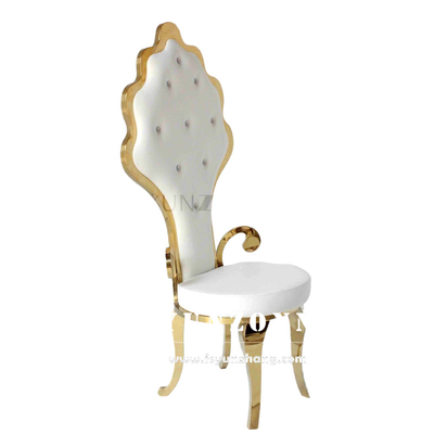 Chaise trône de mariage haute en or inoxydable pour mariée et marié