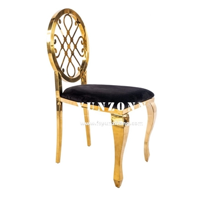 Retour en or rose Meubles de salle à manger Empilage coussin mobile Chaise de banquet de mariage pour salle de fête d'événement