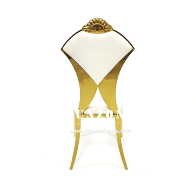 Chaise de mariage en forme d'éventail pour hôtel Banqeut, dossier de chaise en acier inoxydable, nouveau design