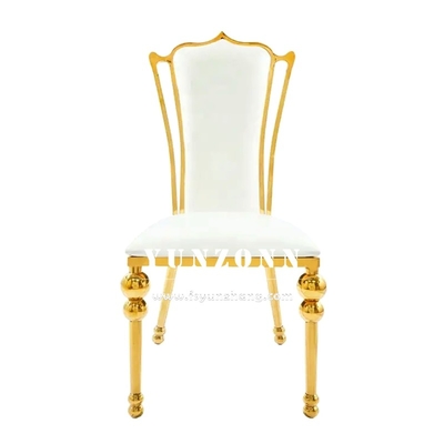 Hôtel Restaurant Trône d'or de luxe Chaise de réception de mariage Chaise de banquet en acier inoxydable doré
