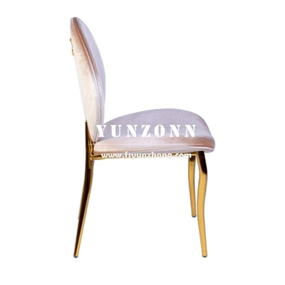 Chaise de banquet en acier inoxydable doré du marché de gros de Dubaï, chaise de salle à manger de luxe d'hôtel avec accoudoir Royal Lion