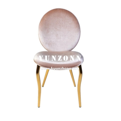 Chaise de banquet en acier inoxydable doré du marché de gros de Dubaï, chaise de salle à manger de luxe d'hôtel avec accoudoir Royal Lion