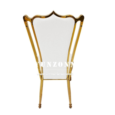 Hôtel Restaurant Trône d'or de luxe Chaise de réception de mariage Chaise de banquet en acier inoxydable doré