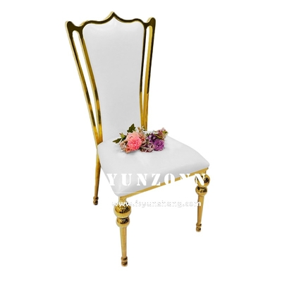 Hôtel Restaurant Trône d'or de luxe Chaise de réception de mariage Chaise de banquet en acier inoxydable doré